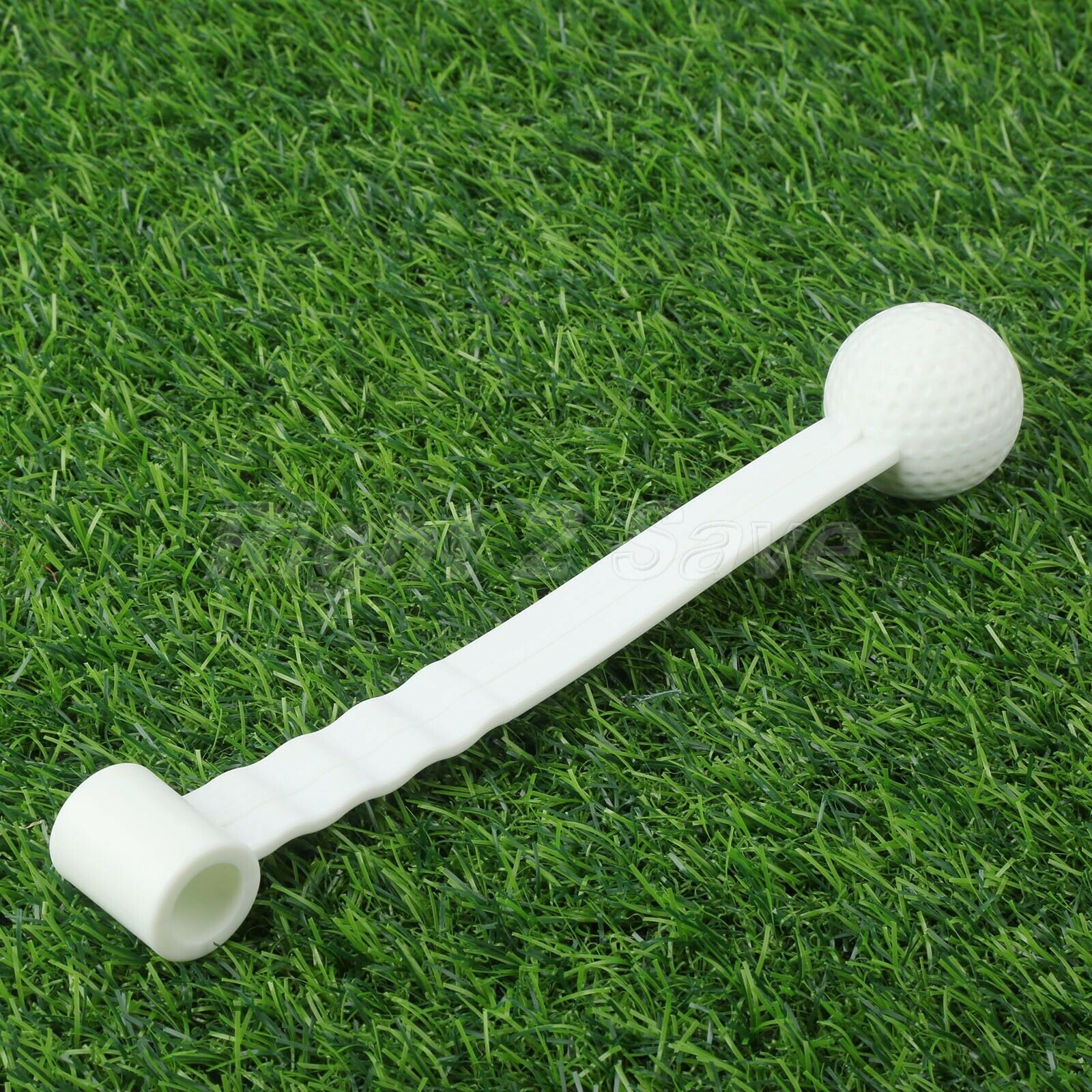 White Plastic Golf Ball with Stick Golf Ball Practice Swing Golf Club Accessory