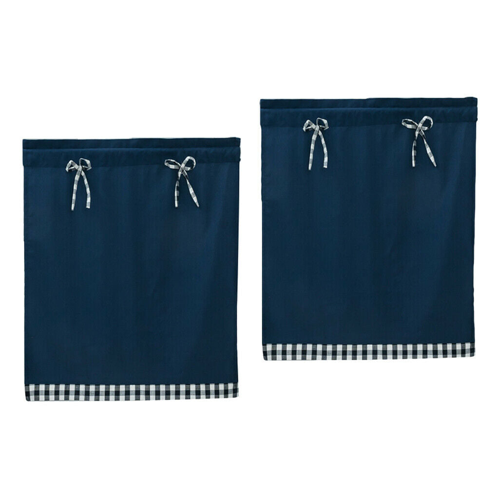 Set of 2, Decorative Kitchen Curtains Set Blackout Window Drapes Plain Color