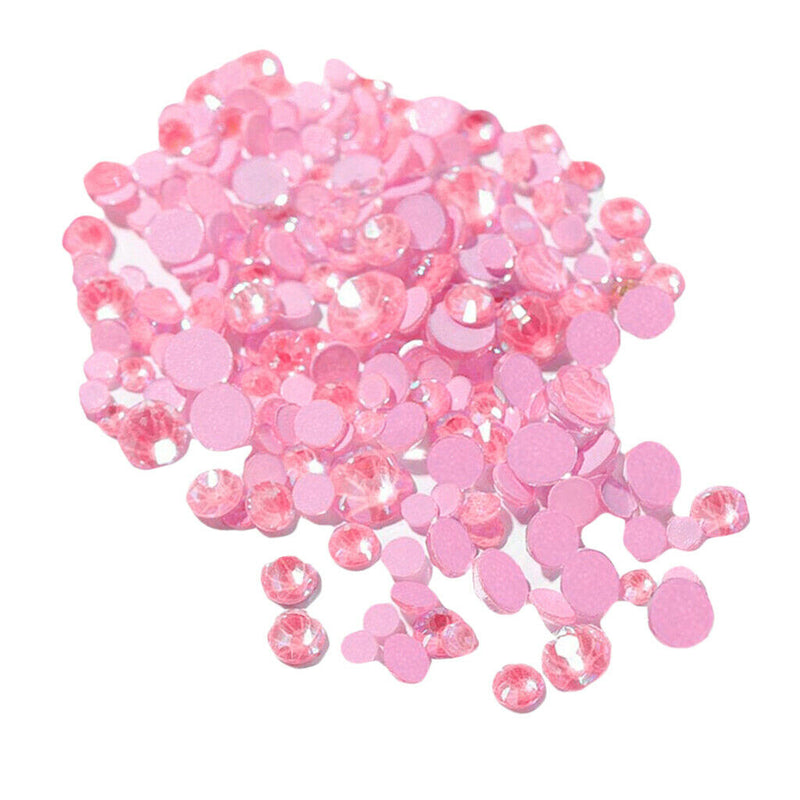 350 Nail Rhinestones DIY Charms Gem Stones 6 Sizes for Nails Face Body Pink