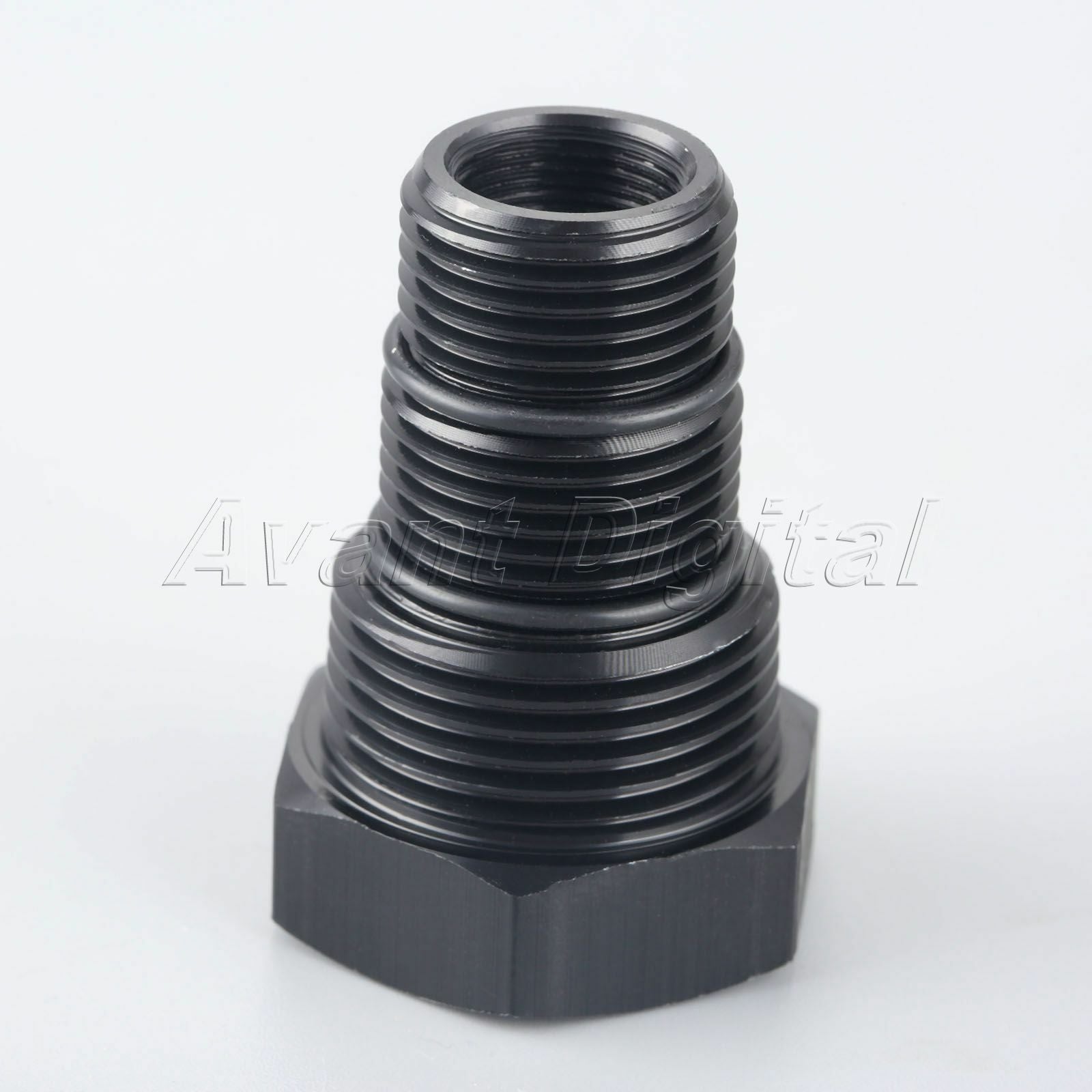 1/2-28 to 3/4-16,13/16-16, 3/4NPT Automotive Threaded Oil Filter Adapter Black