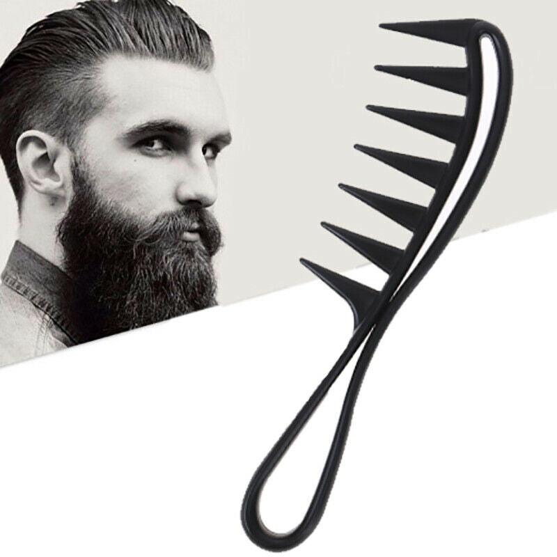 Shark Jumbo Wide Tooth Black Handle Grip Hair Comb Men Hairdressing Teeth Co Tt