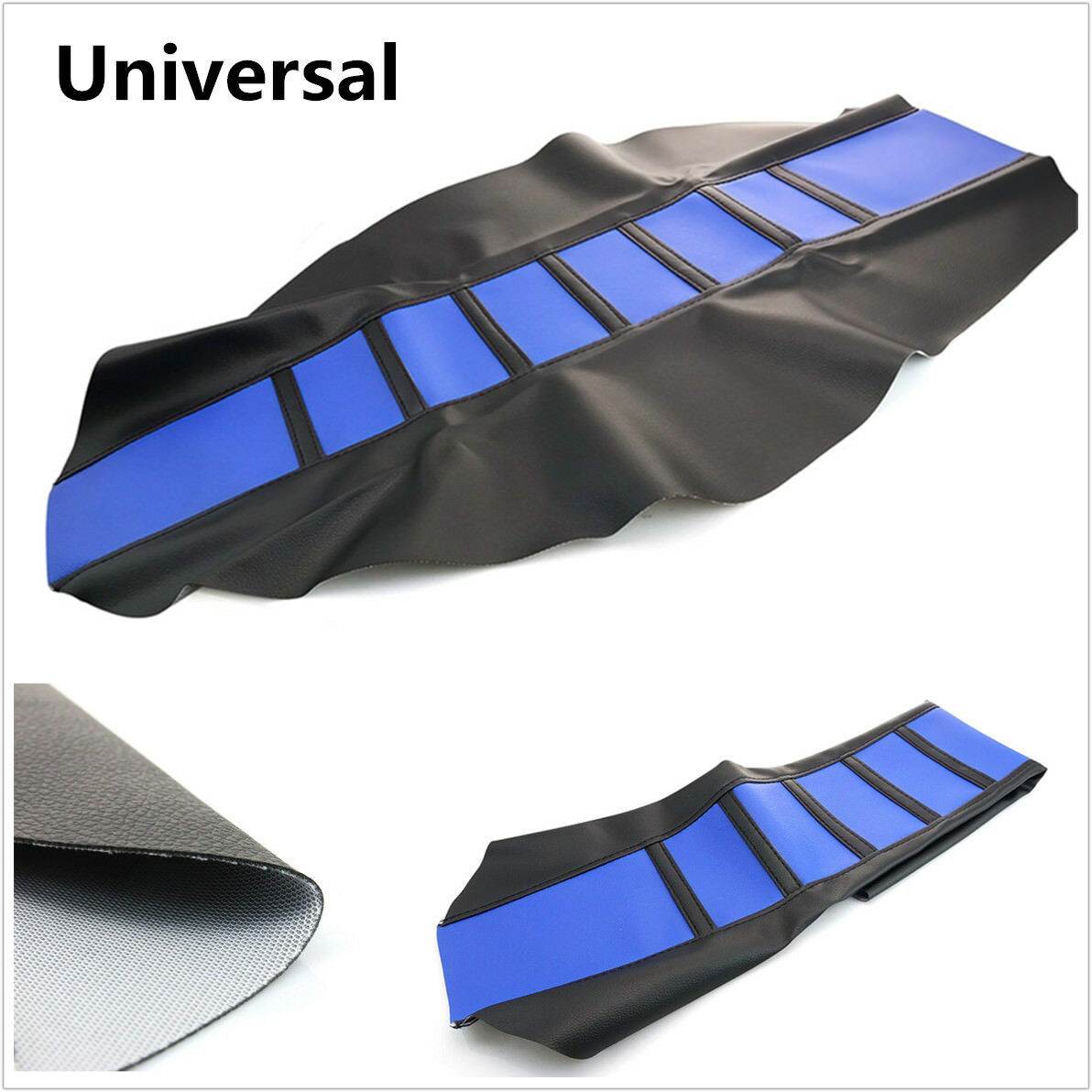 Universal Gripper Soft Motorcycle Seat Cover Rib Skin Rubber DirtBike For Suzuki