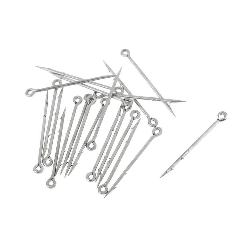 40 Pcs Two Size Bait holder Straight Fishing Worm Hooks High Carbon Steel Fish