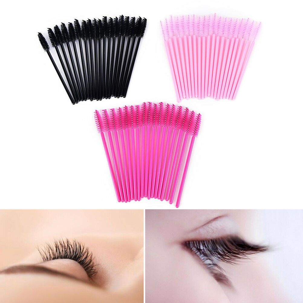 50Pcs Disposable Eyelash Brush Mascara Wands Applicator Spoolers Makeup TooF Kt
