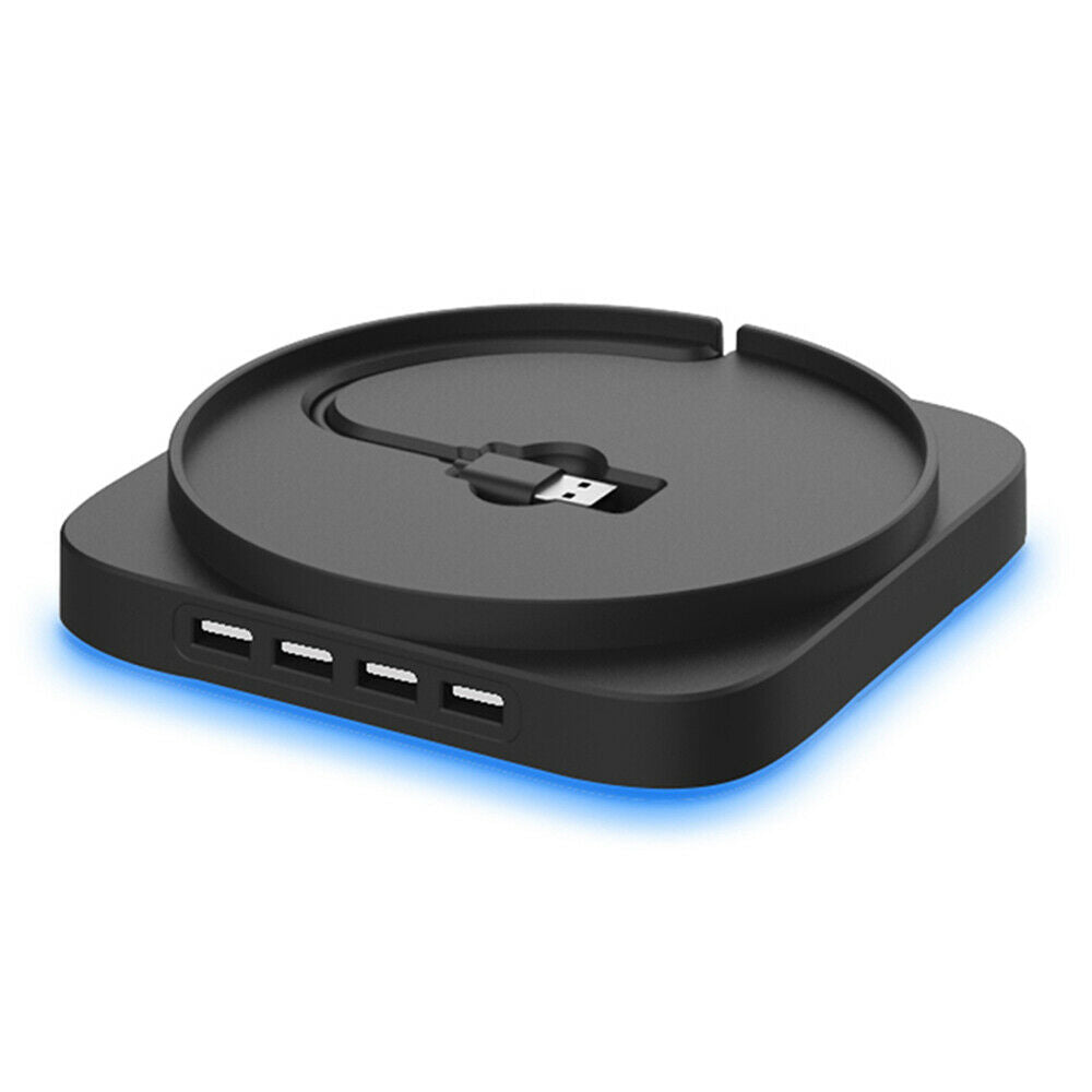 For Xbox Series X Vertical Stand with 4 Ports USB 2.0 Hub Blue Light Cradle Base