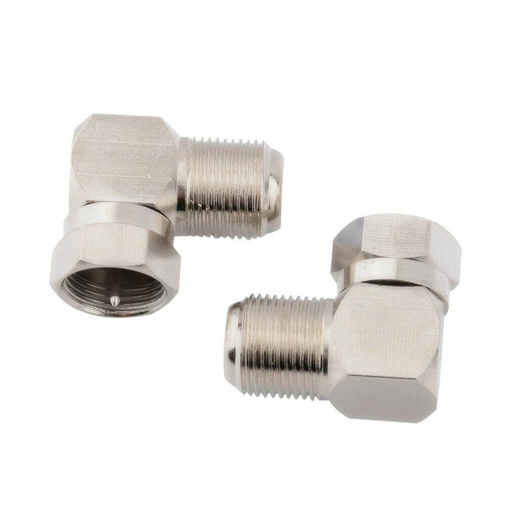 10PCS F Male To F Female Right Angle 90 Degree Coaxial Connector Adapter RG6/RG5