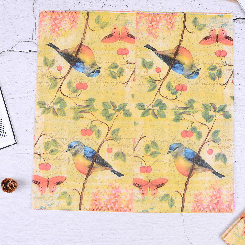 Sparrow on the tree Decoupage Napkin Paper Tissue for Xmas Wedding Decor .l8