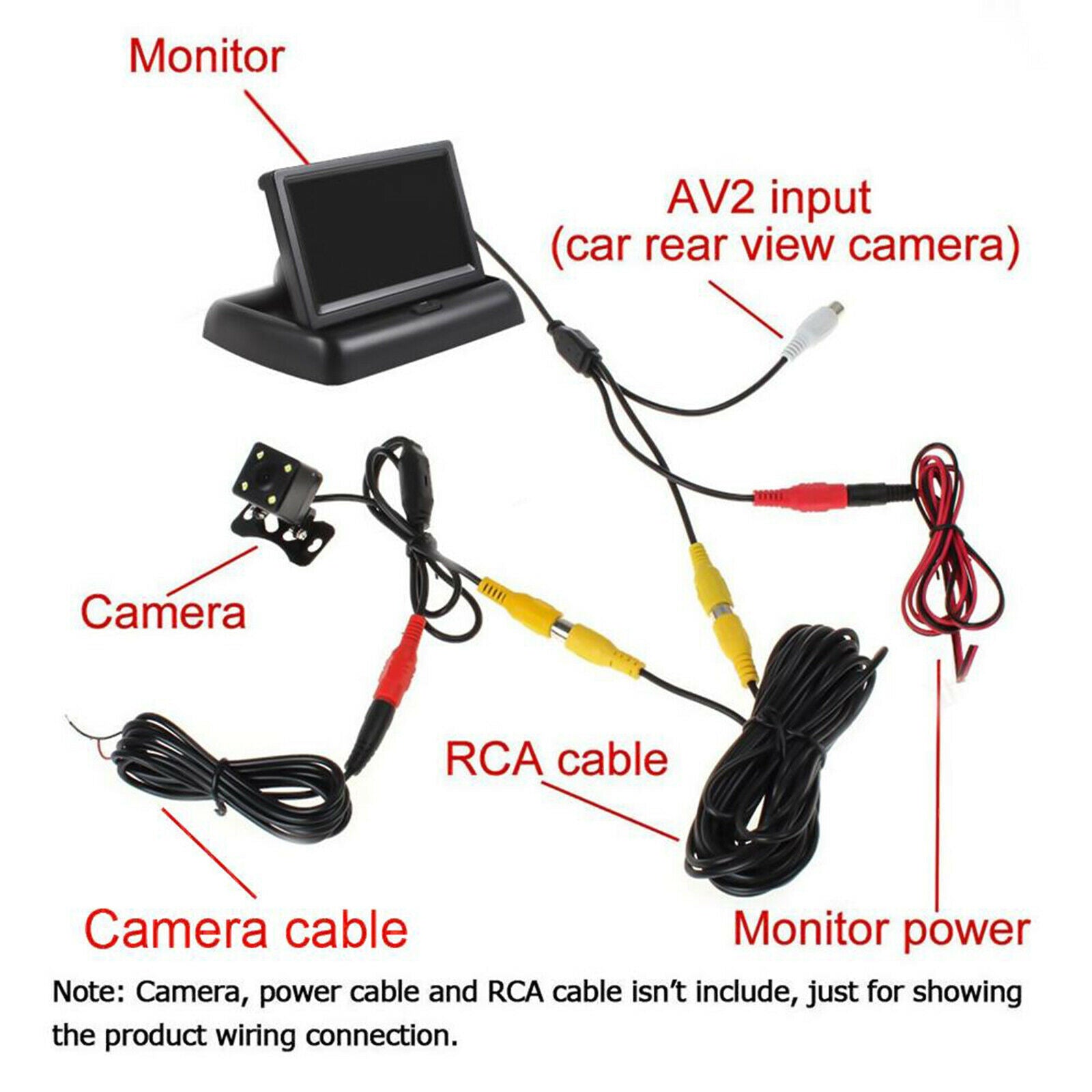 4.3 inch HD Folding Auto Car Parking Rearview Monitor Reversing Camera Kit