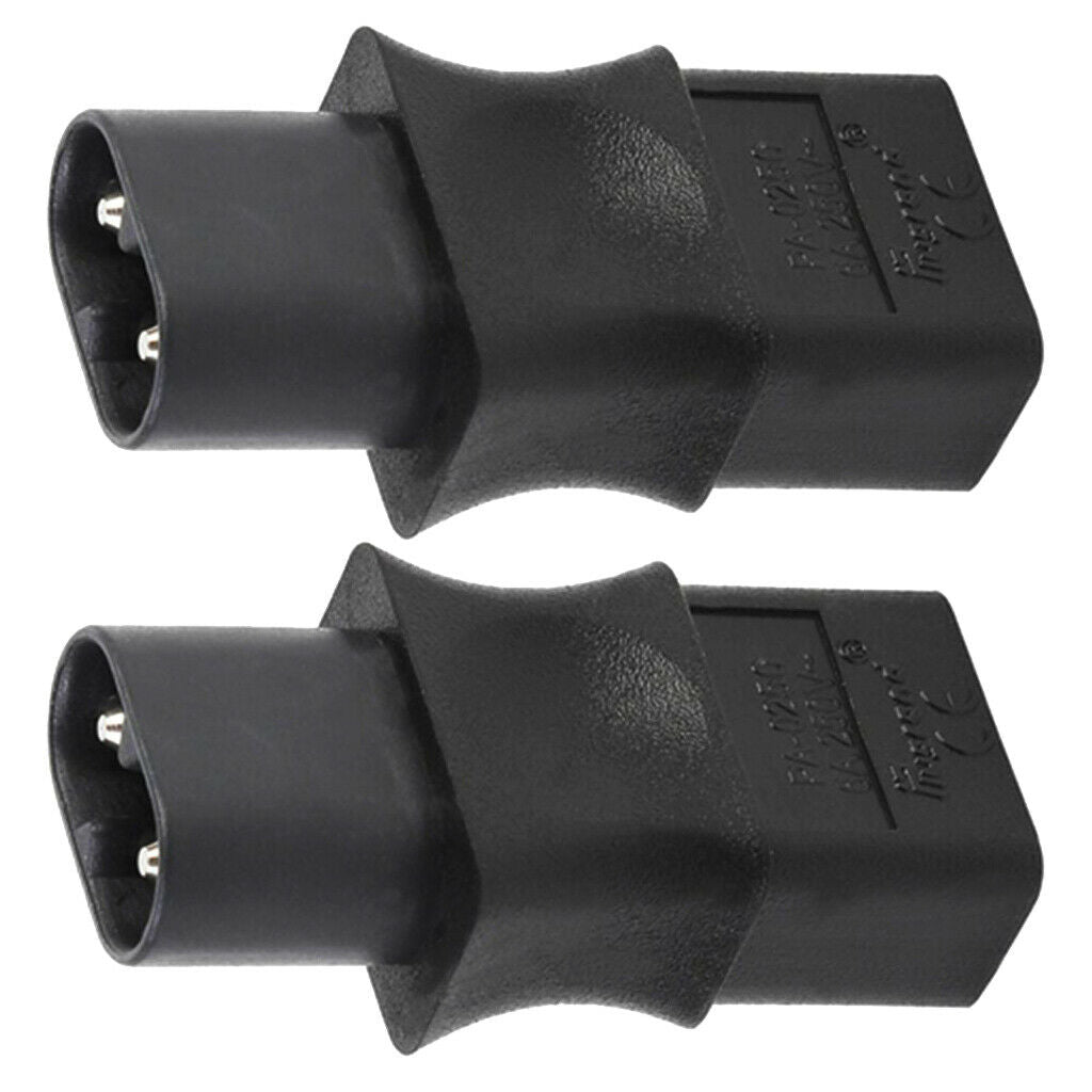 2X IEC 320 C8 Male to IEC 320 C9 2 Pin Female AC Adapter 6A /250V