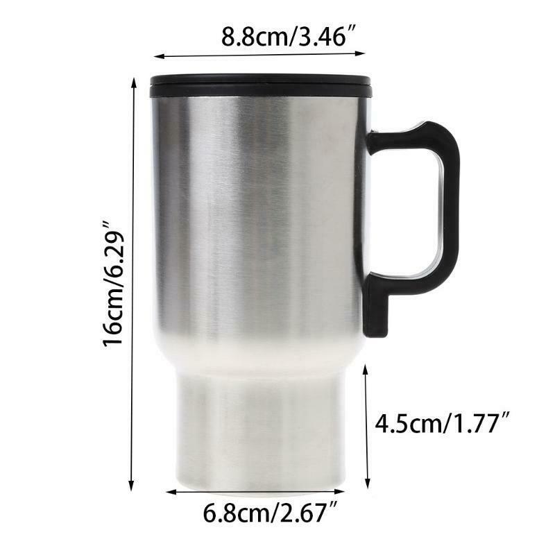 12V Car Heating Cup Stainless Steel Travel Electric Kettle Insulated Heated Mug