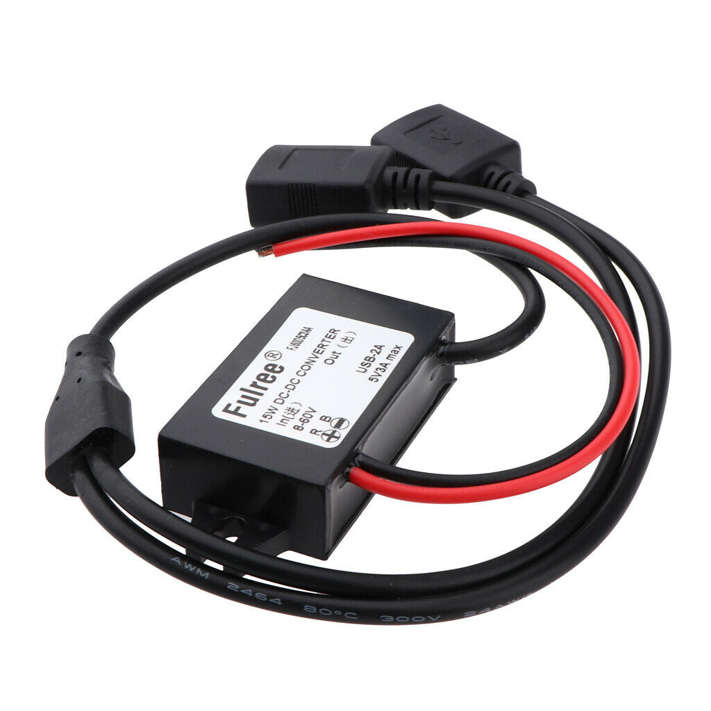 DC 8-60V to 5V 3A Power Supply Module Volt Inverter Board with Dual USB Adapter