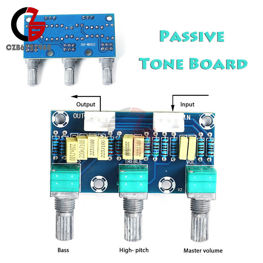 1PC XH-M802 Passive Tone Volume Bass Treble Preamplifier Speaker Control Board