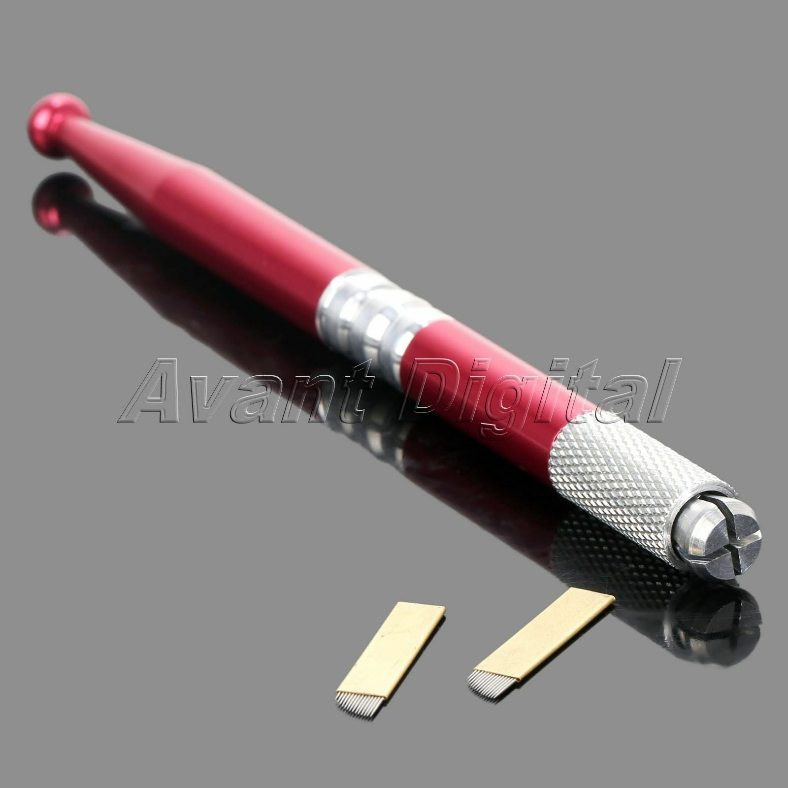 Professional permanent makeup Manual Tattoo Pen +12pcs Needle Blade for Eyebrow