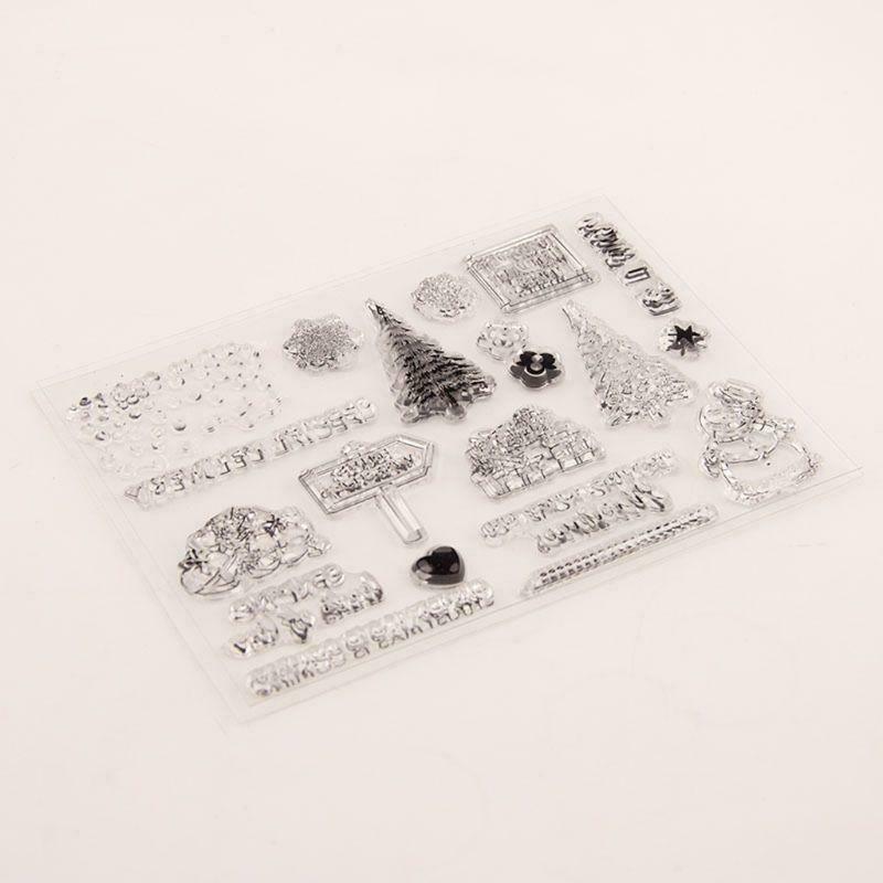 Christmas Tree Snowman Silicone Clear Stamp Seal DIY Scrapbook Embossing Album
