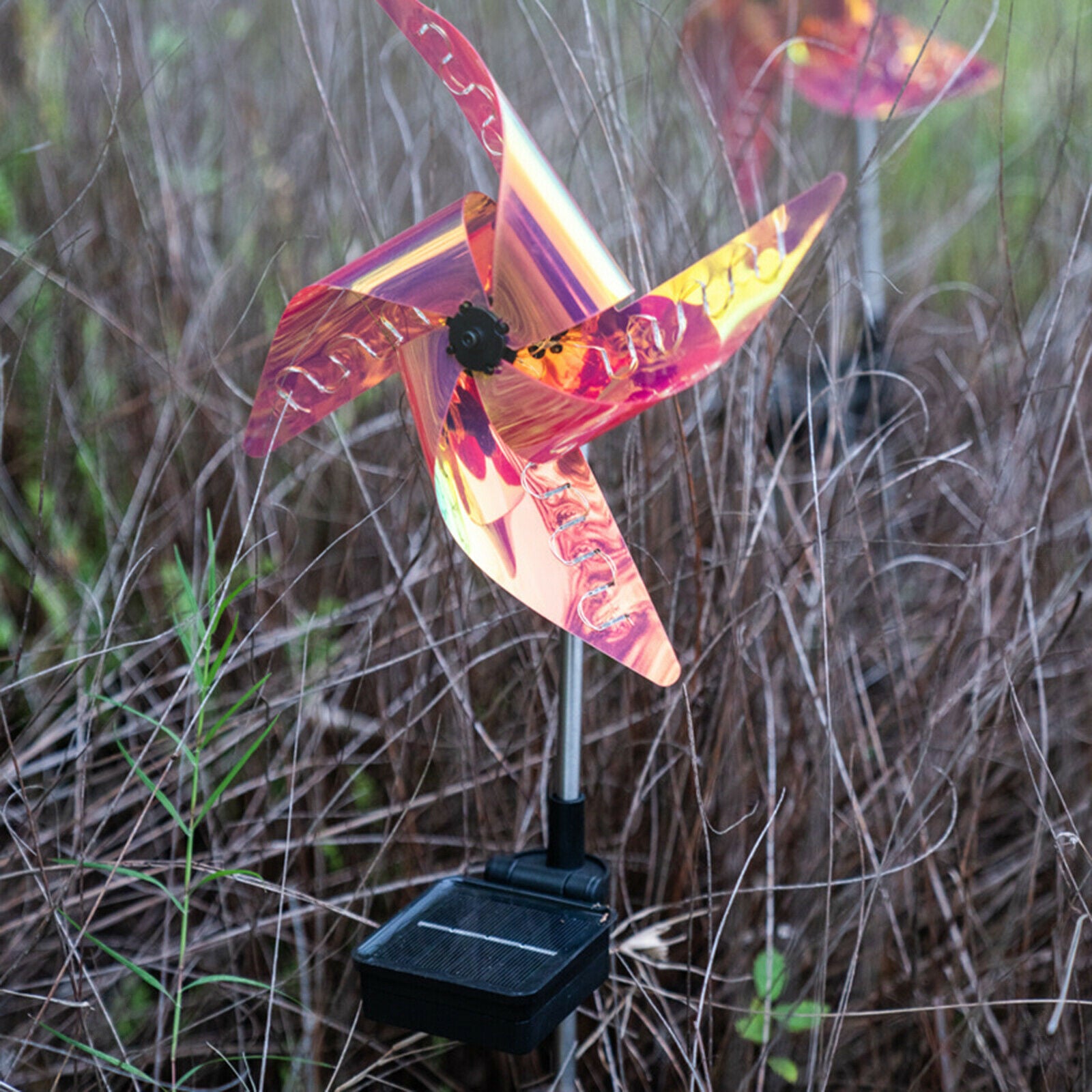 Solar Wind Spinner Light Garden Path Outdoor Yard Pinwheels Windmill Decor