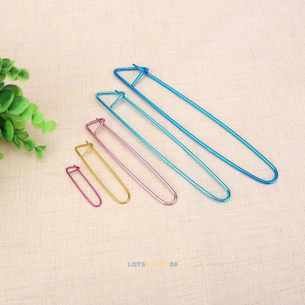 5x Aluminum Stitch Knitting Needles Crochet Hook Marker Needle Clip Craft Tool