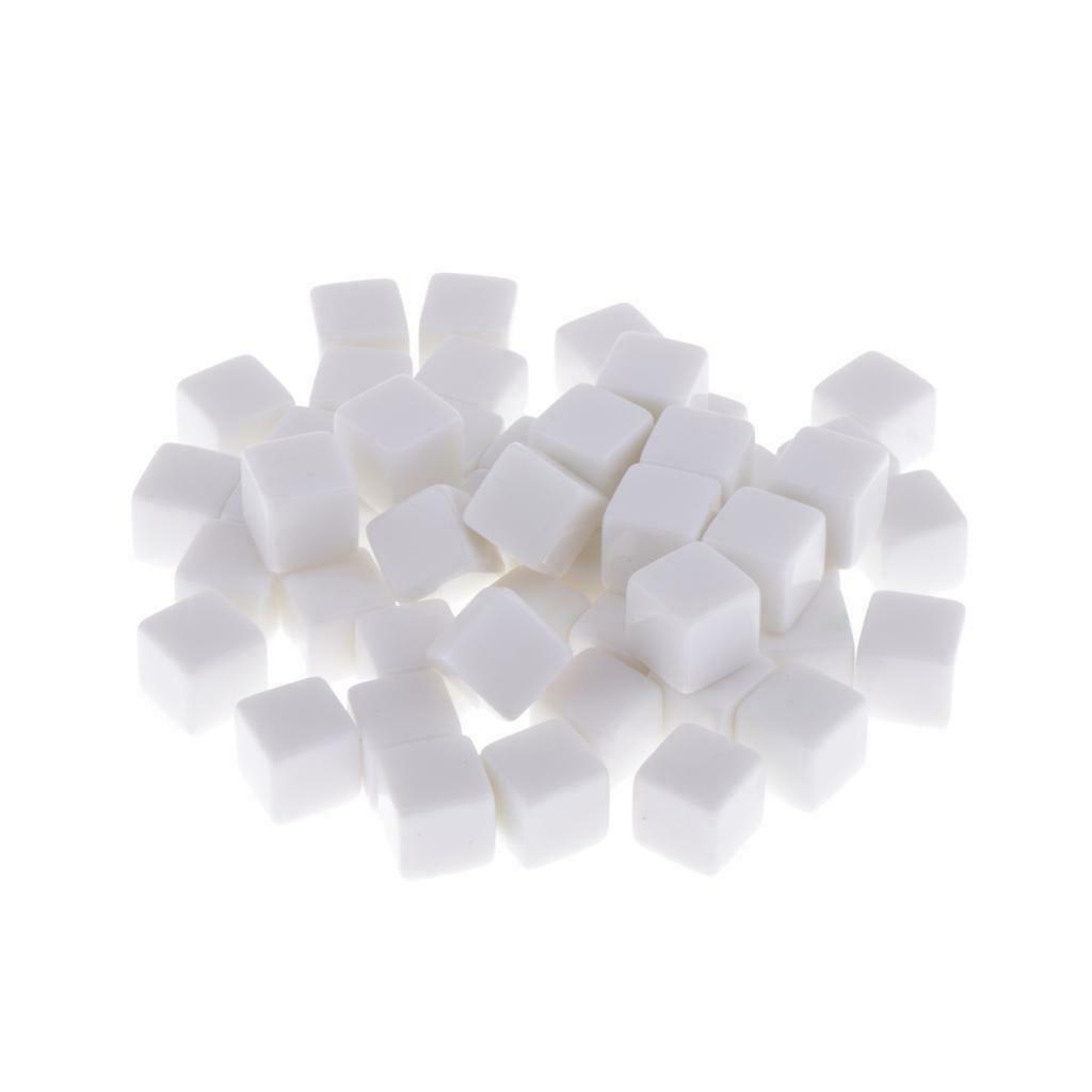 Set of 50 D6 six-sided plastic dice blank dice