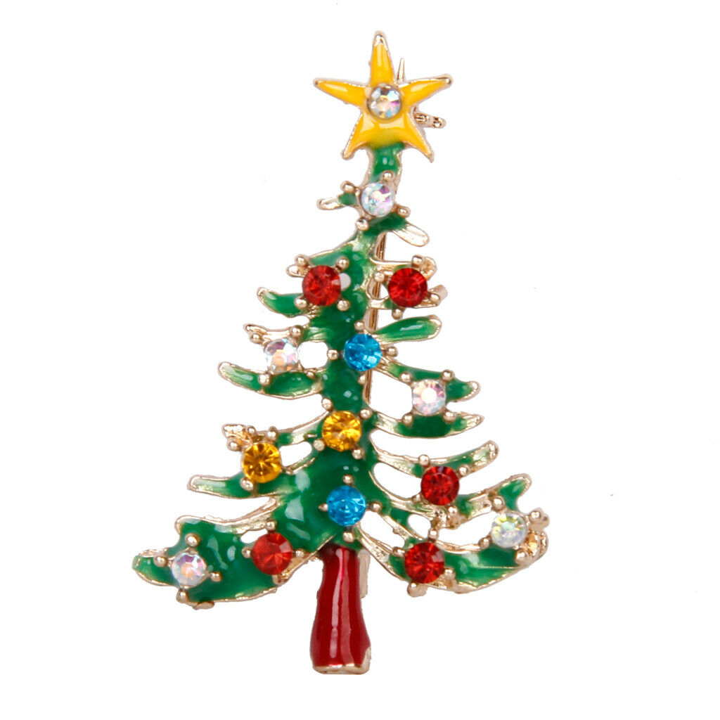 Sparkling Multicolored Crystal Rhinestone Tree Brooch Pin Jewelry Gift