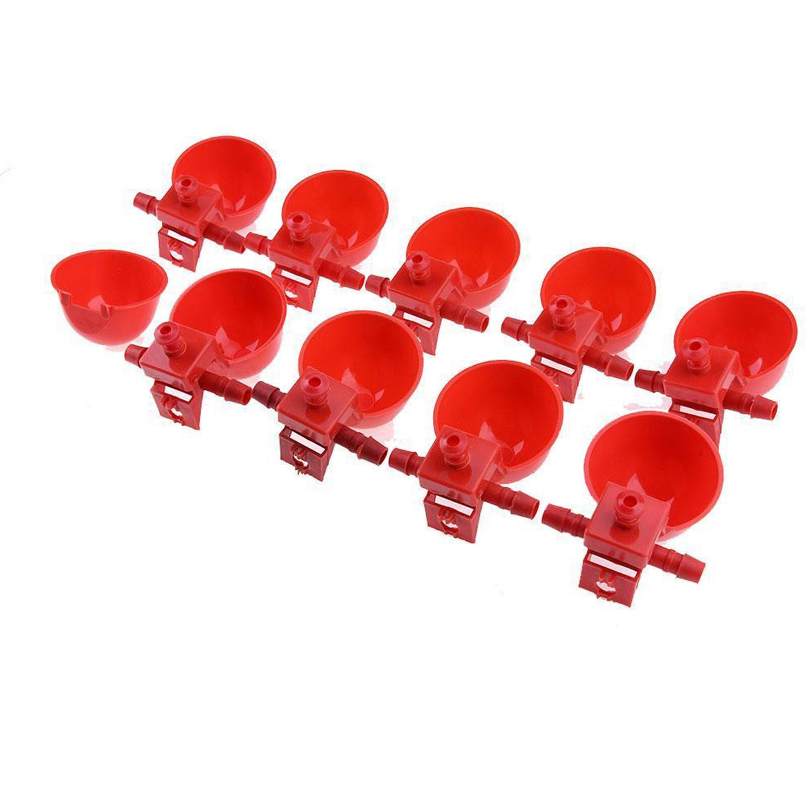 10pcs Poultry Chicken Coop Feeder Automatic Water Drinking Cup Bowl Fowl Drinker