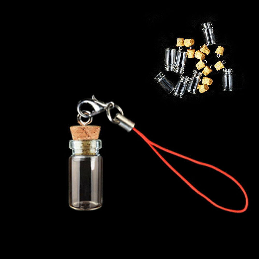10pcs Mini Perfume Bottle Small Bottle Oil Container Necklace Accessory Simple