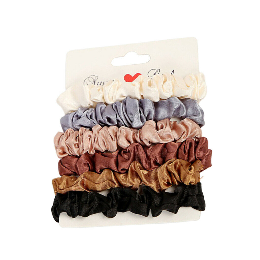 6pack Women Hair Scrunchies Rubber Hair Band Hair Ties Bow Hair Accessories