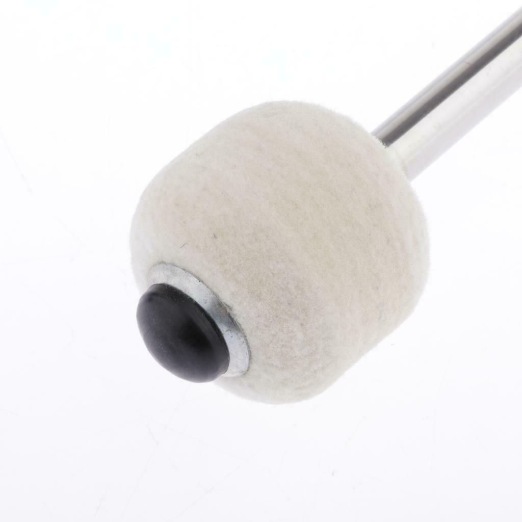 2X Alloy Marching Tenor Drum Mallets with Strap Stick Wool Felt Head Drum Parts