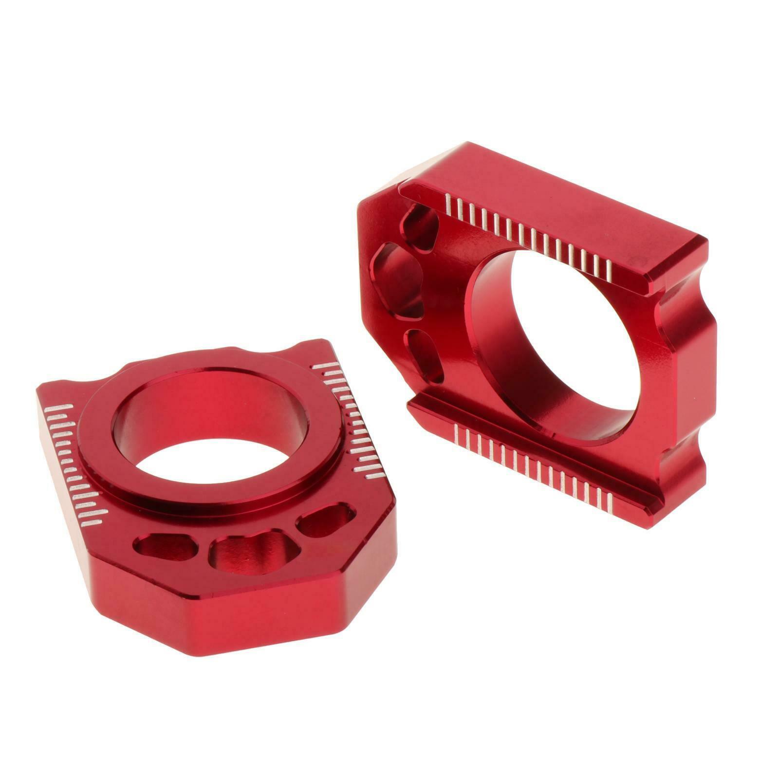 2 Pieces Motorcycle CNC Rear Adjuster Block Chain for  CR 125 250 R CRF 450