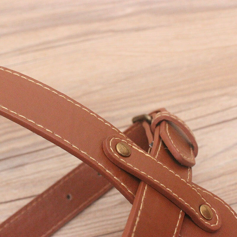 Faux Leather Picnic Blanket Strap Carry Handle Retro Travel Rug Roll Up Rope New