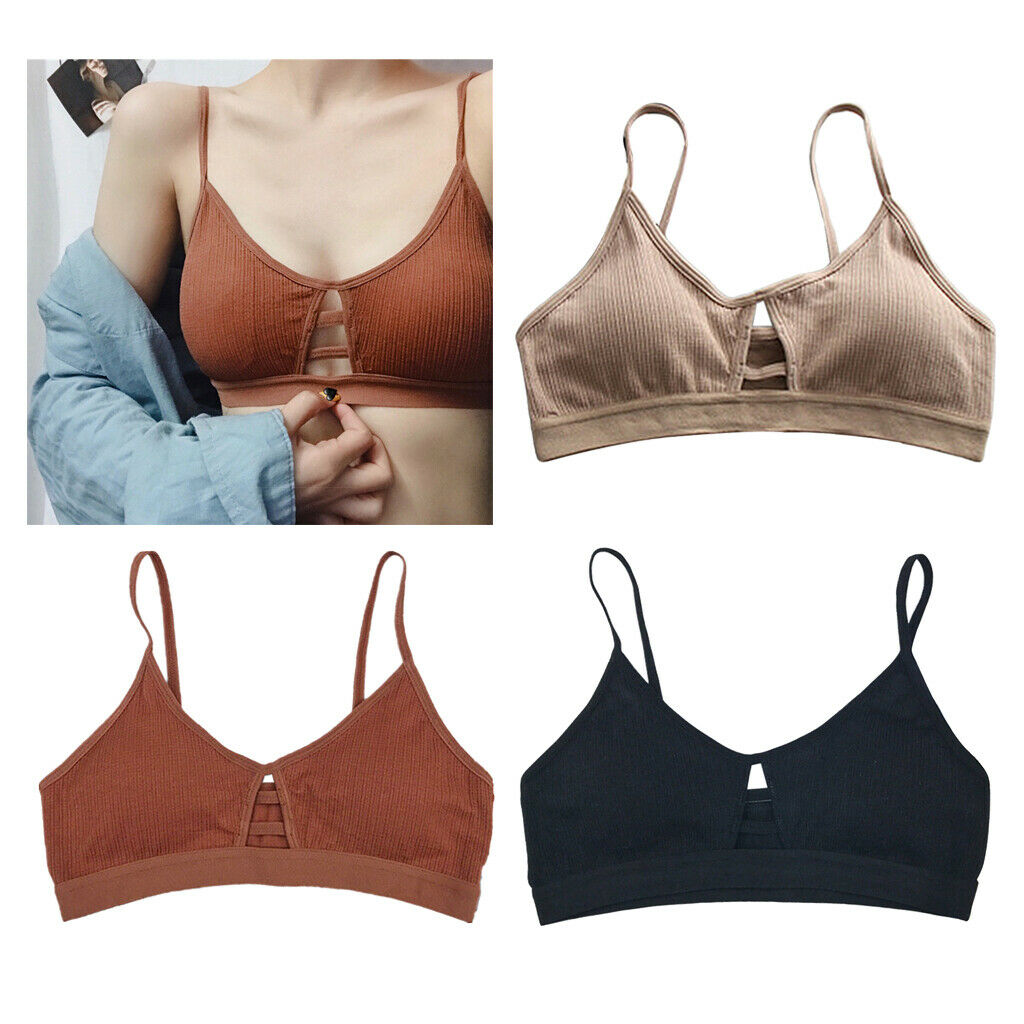 2pcs Lady Padded Push Up Bra Elastic Everyday Seamless Bralette Strappy