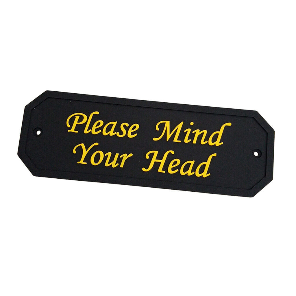 2-Packs Please Mind Your Head PVC Rubber Warning Sign for Home/Garden Wall