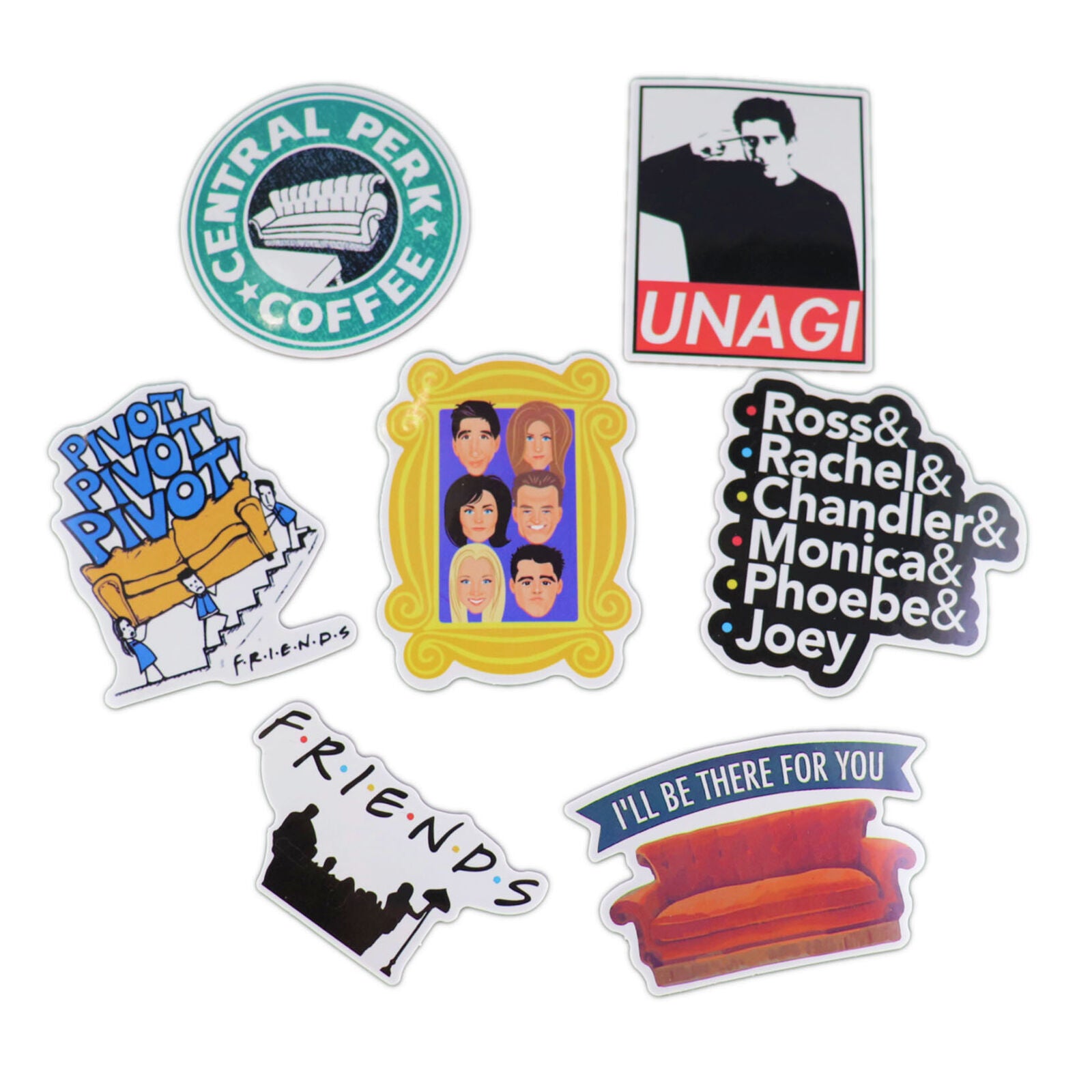 34pcs Friends tv Show Creative DIY Stickers Funny Decorative Cartoon waterproof