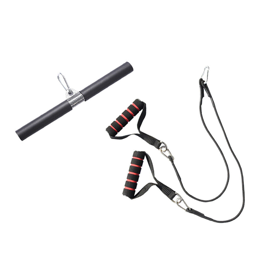 2pcs Triceps Biceps Training Cable Chest Expand Strap with Handle 150kg