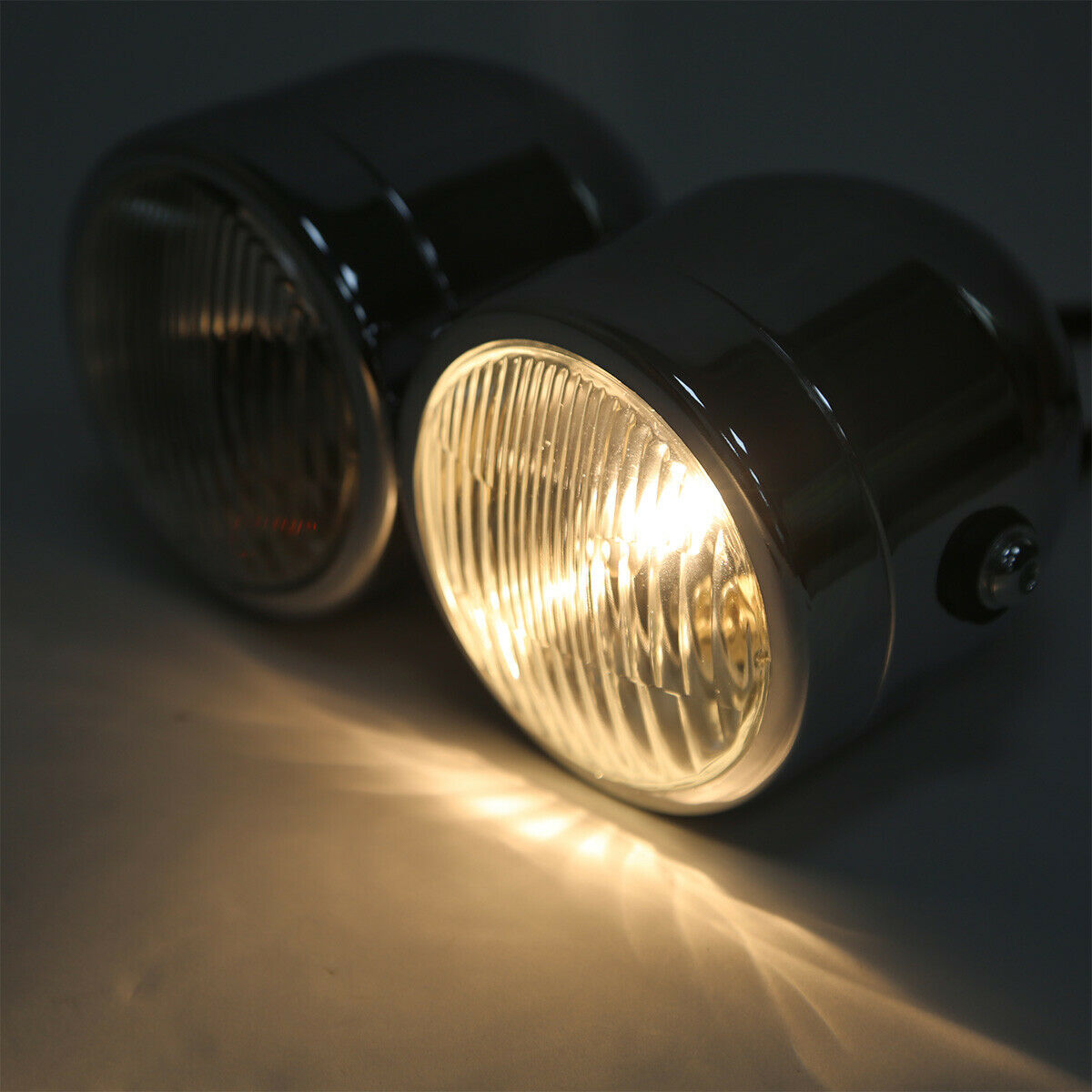 Motorcycle Twin Dual Headlight Retro Fit For Streetfighter Dirt Bike Cafe Racer