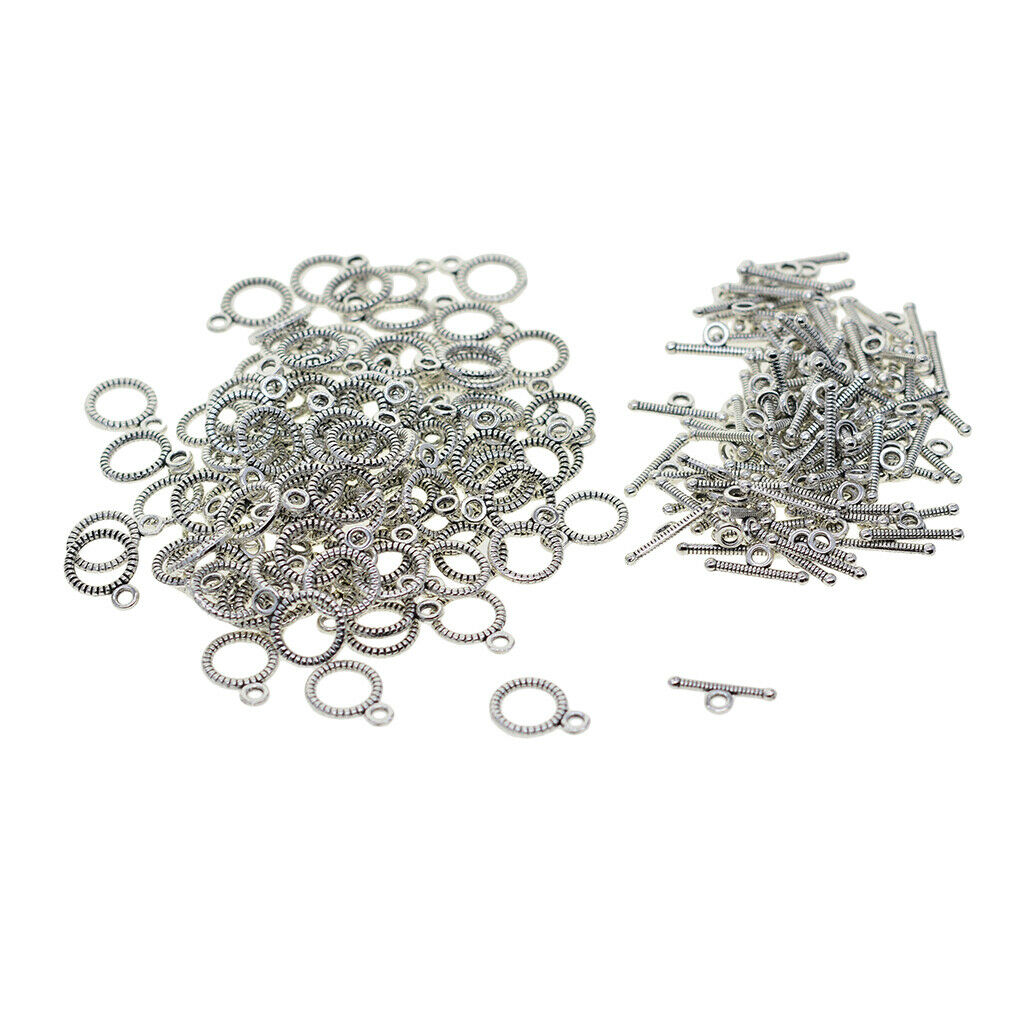 100x Patterned OT Toggle Clasps Jewelry Making Accessory Necklace Connector