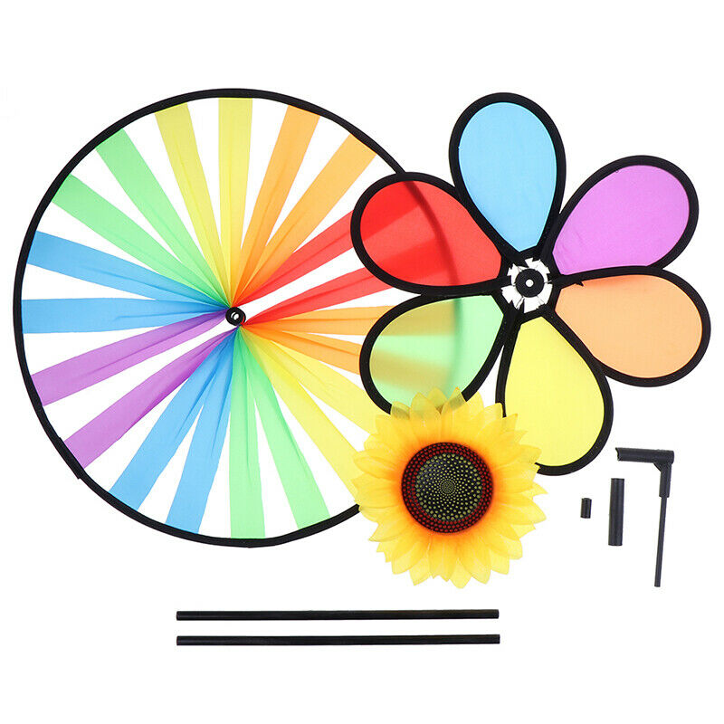 Colorful Sunflower Windmill Whirling Wind Spinner Kids Toys Garden Yard D.l8