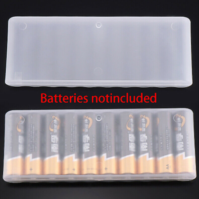 1PC White 10 Grid Battery Holder Organizer Container AA Batteries Storage  Lt
