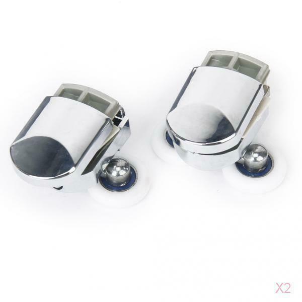 2 Pair Double Wheeled Shower Bathroom Door Top &