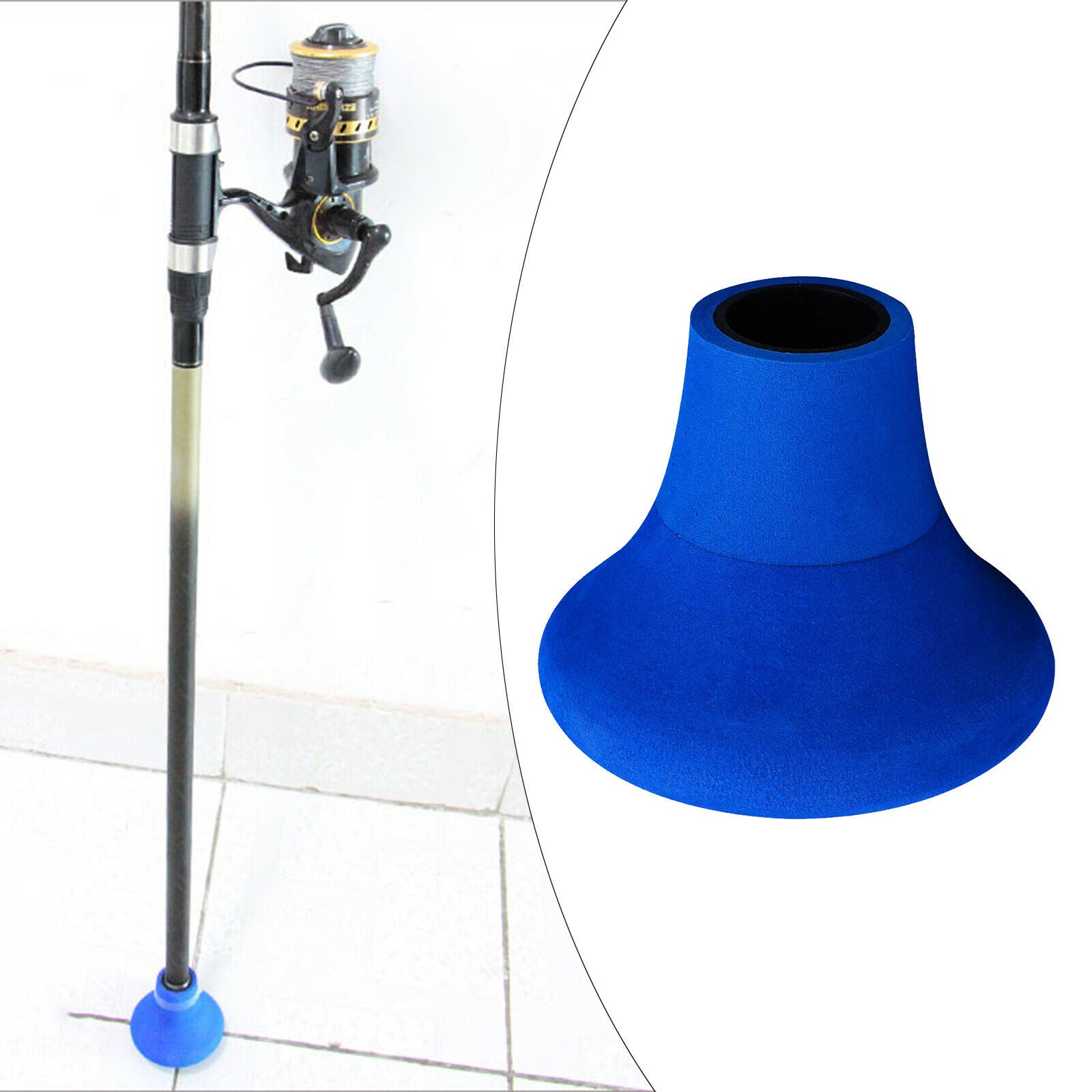 2X Fishing Rod Support Gimbal Non-slip Stand Up Belly Pole Holder Bracket Blue