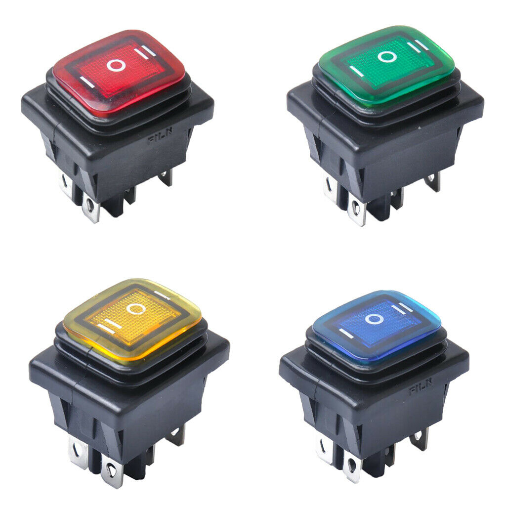 4pcs 6 Pin Rocker Push Button Switch for Lights Automotive Boat RV