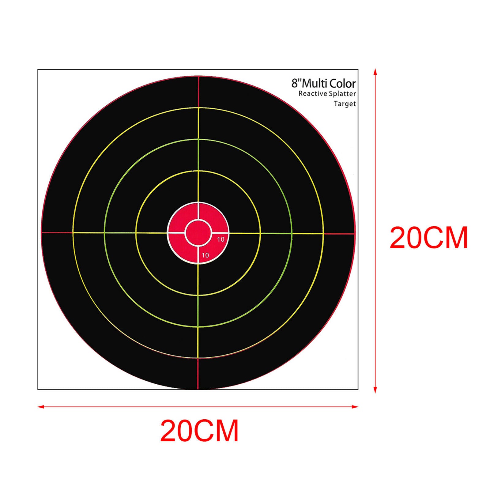 10Pcs 8'' Shooting Target Adhesive Splatter Targets Paper Shooting Practice