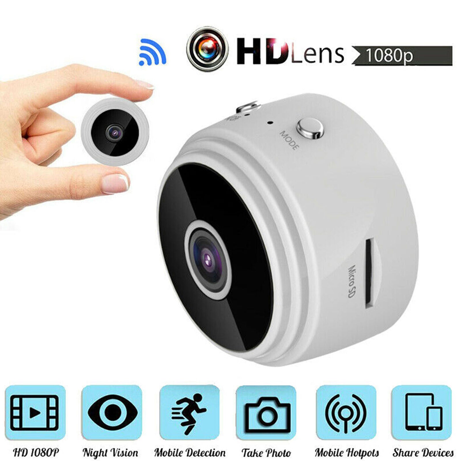 A9 1080P Mini Wifi IP Camera WLAN Camera Night Vision Webcam Security Camera