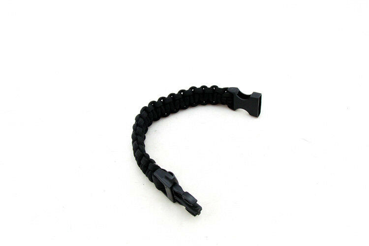 Black Outdoor Climbing Rope Bracelet 7 Core Cords With Survival Whistle New