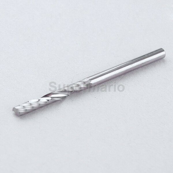 5x 1/8" Premium Quality Solid Gernmany K55 Carbide One Flute Spiral CNC Bit 22mm