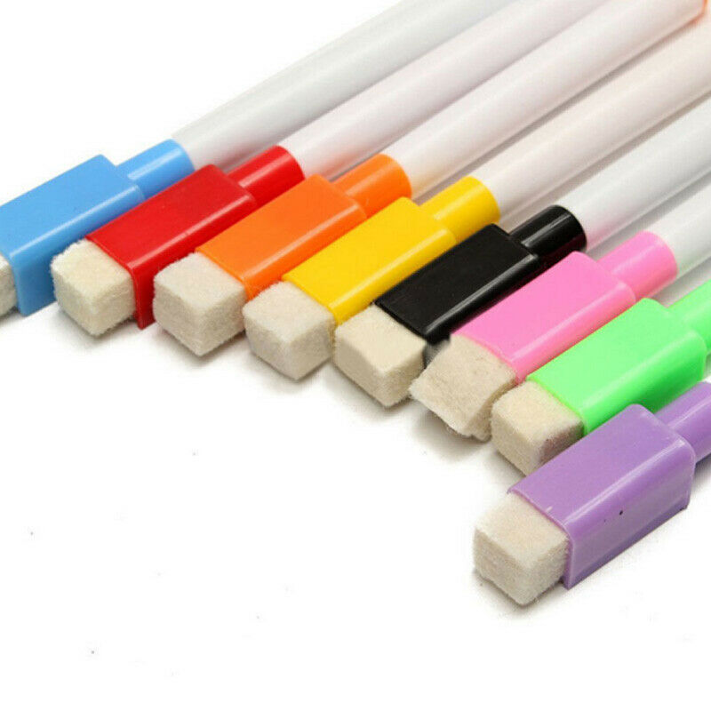 Set Of 8 Color Magnet Pens Magnetic Dry Wipe White Board Markers Built In Erase