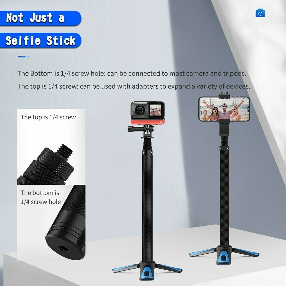 For Telesin Carbon Fiber Selfie Stick Phone Holder Anti-Shake Live Support AF6