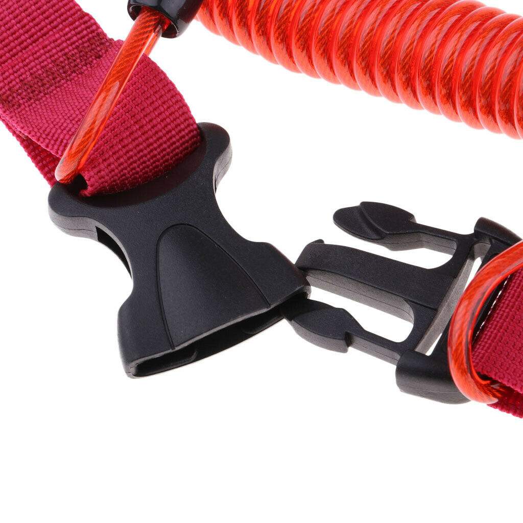 Coiled Cord Attachment Lanyard for Fishing Kayak Diving Water Sports Red