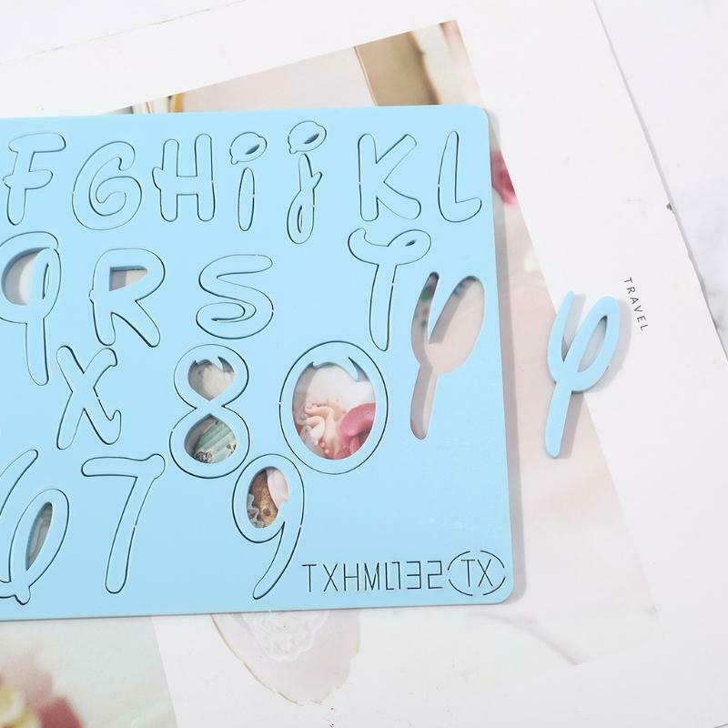Cake Tool Acrylic Uppercase Alphabets Number Embossed Cutter Mold Cookie Stamp