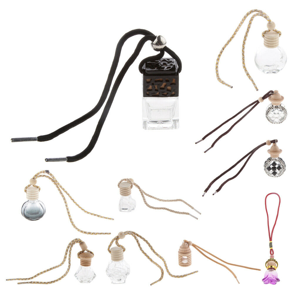 Heart Charm Glass Car Hanging Perfume Bottle Car Air Freshener Car Decor