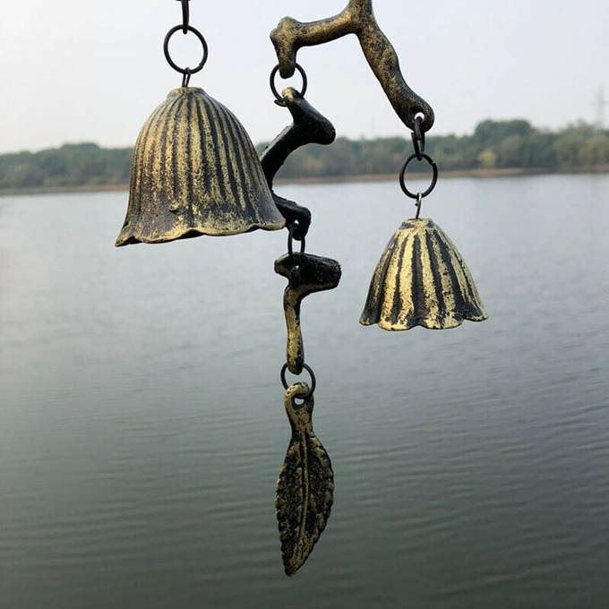 Iron Wind Chime Metal Aeolian Bell Wall Room Outdoor Hang Home Decoration Retro