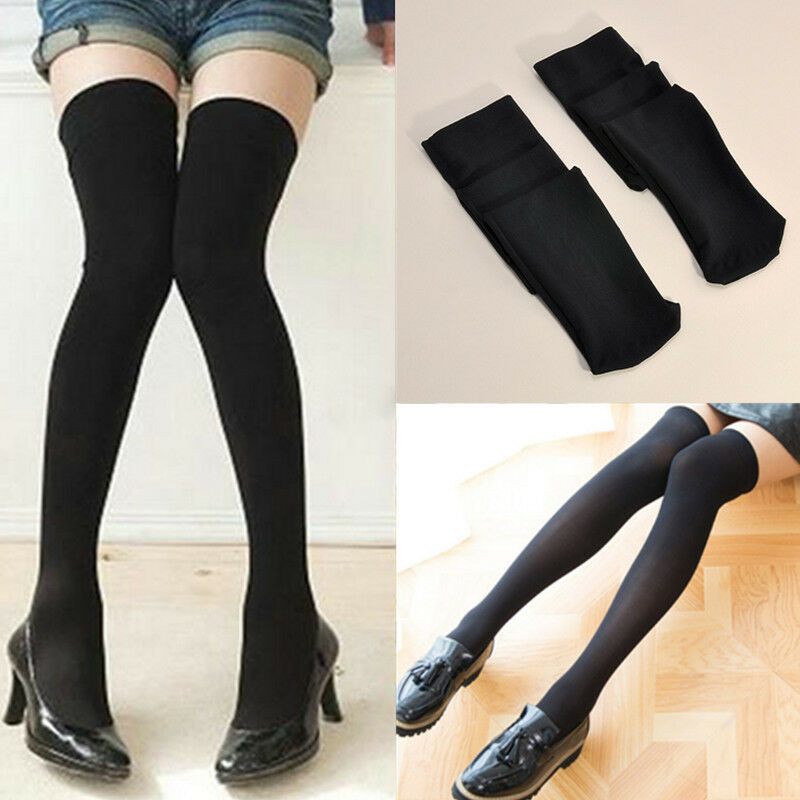 black Warm Over The Knee Thigh High Women   Girls Soft Socks Stockings Leggings